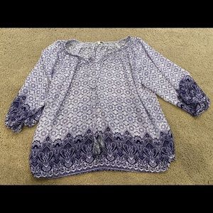 Blue peasant blouse